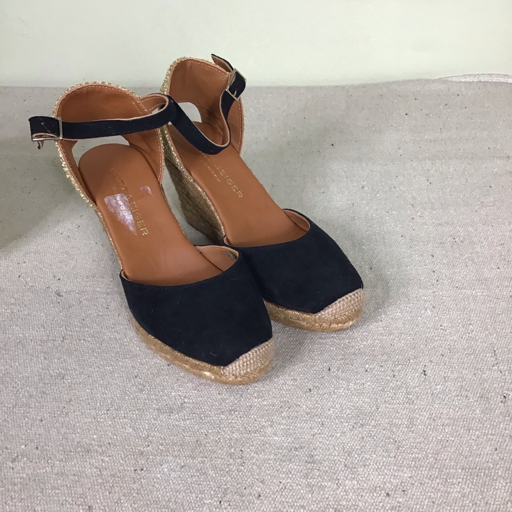 Kurt Geiger Monty blk wedge espadrilles Sz. 7.5 - Picture 5 of 15